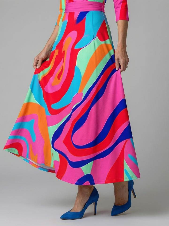 Celine | Cross Wrap Neck Midi Dress