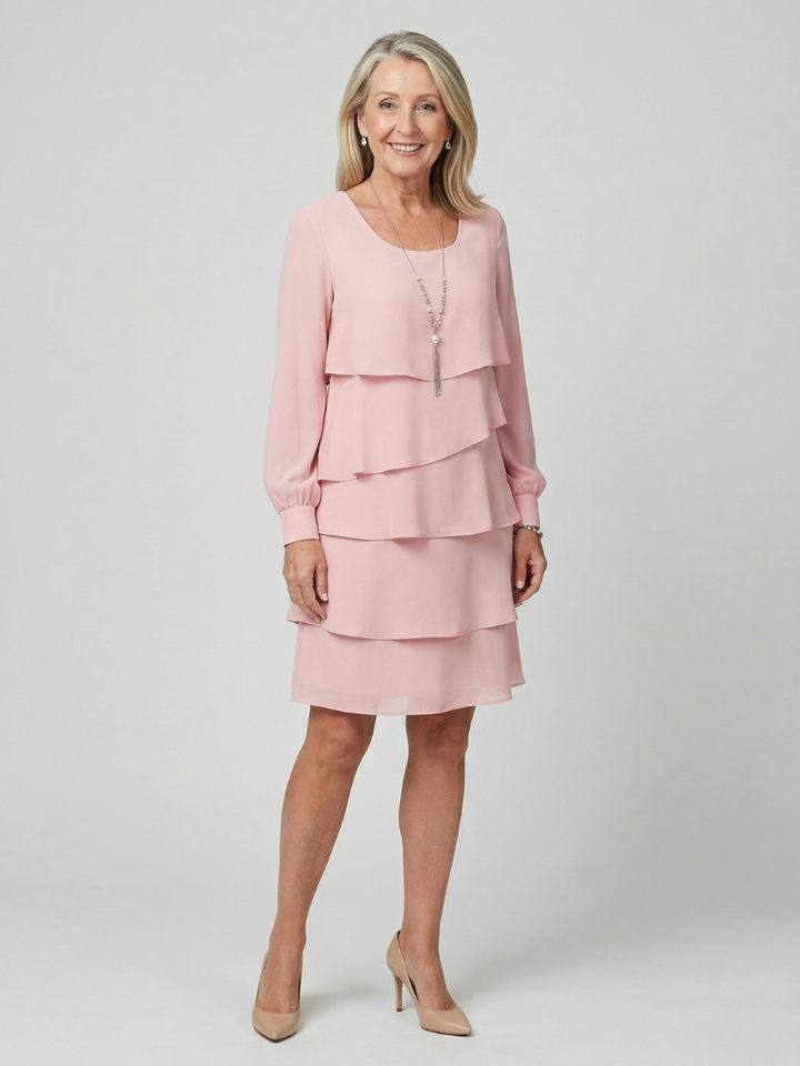 Kirax | Clean Layered Knee Length Dress