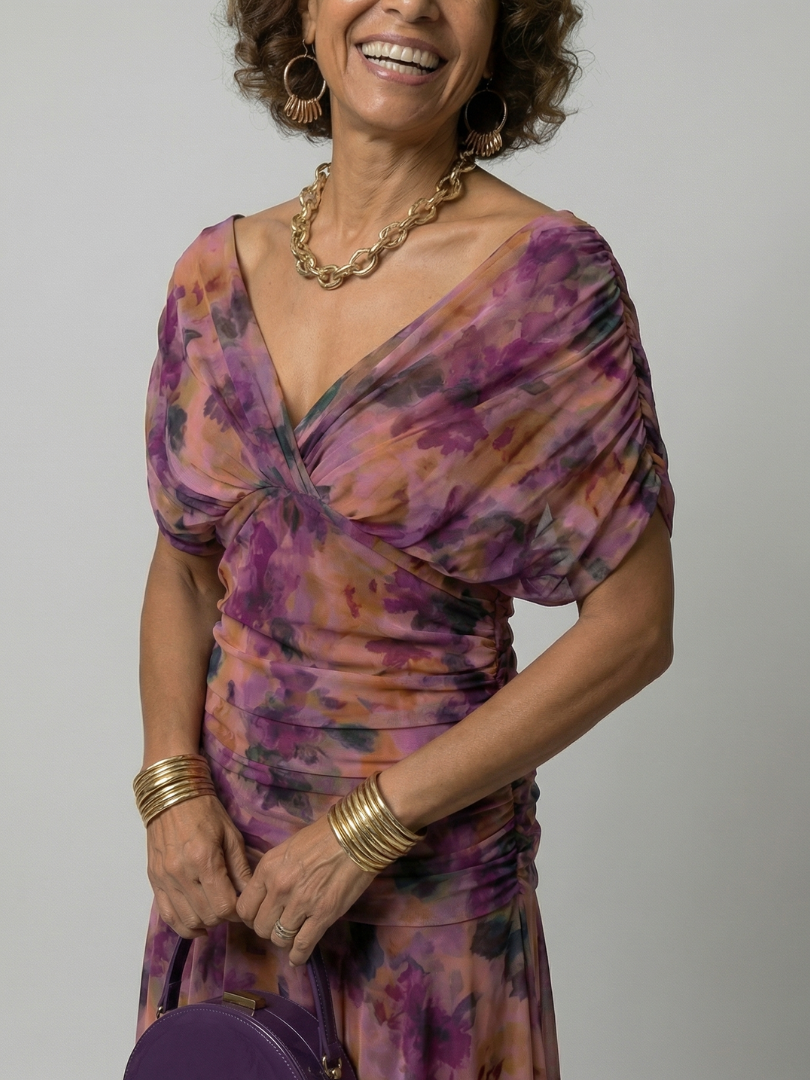 Calen | Off Shoulder Flow Midi Dress