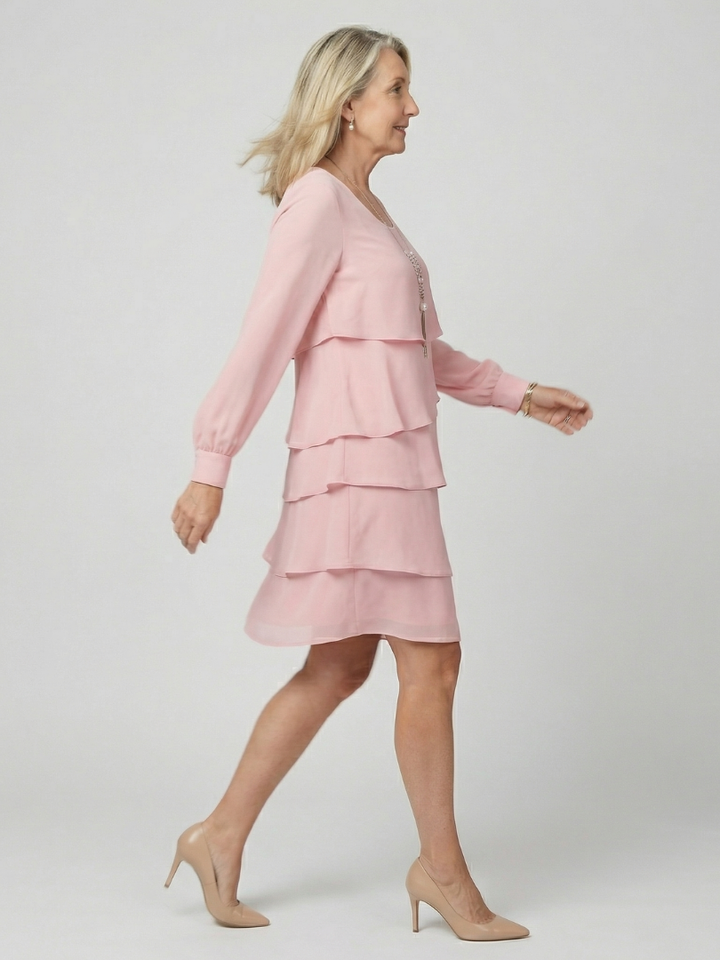 Kirax | Clean Layered Knee Length Dress