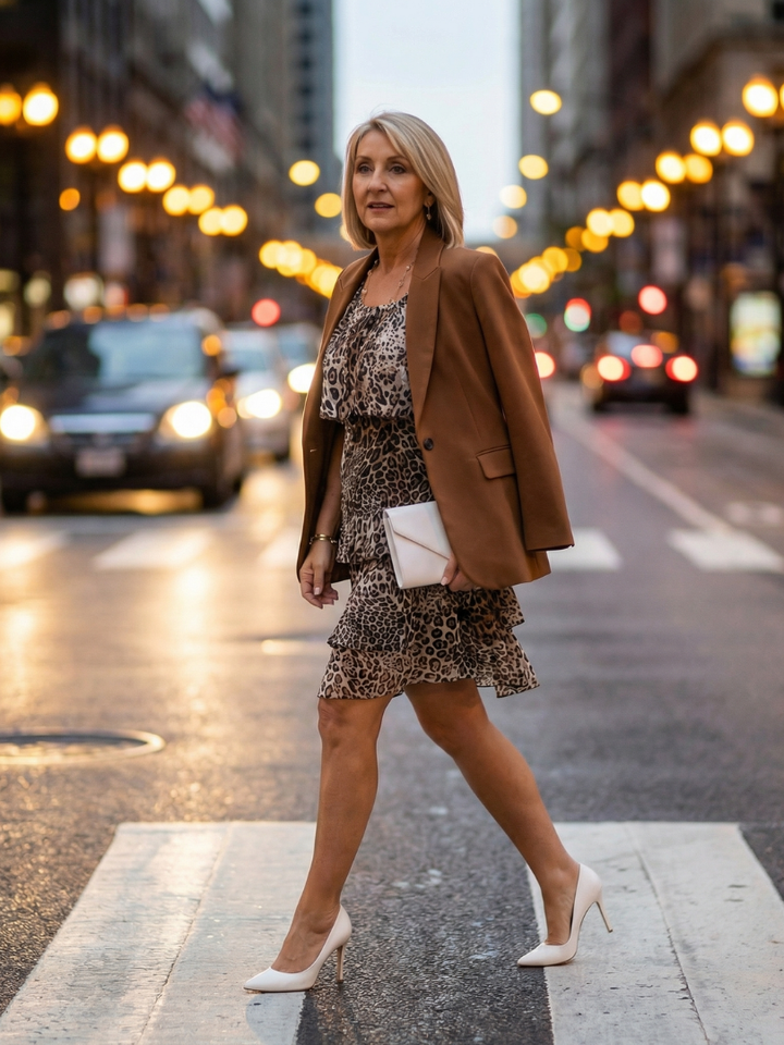 Briar | Animal Print Knee Length Dress