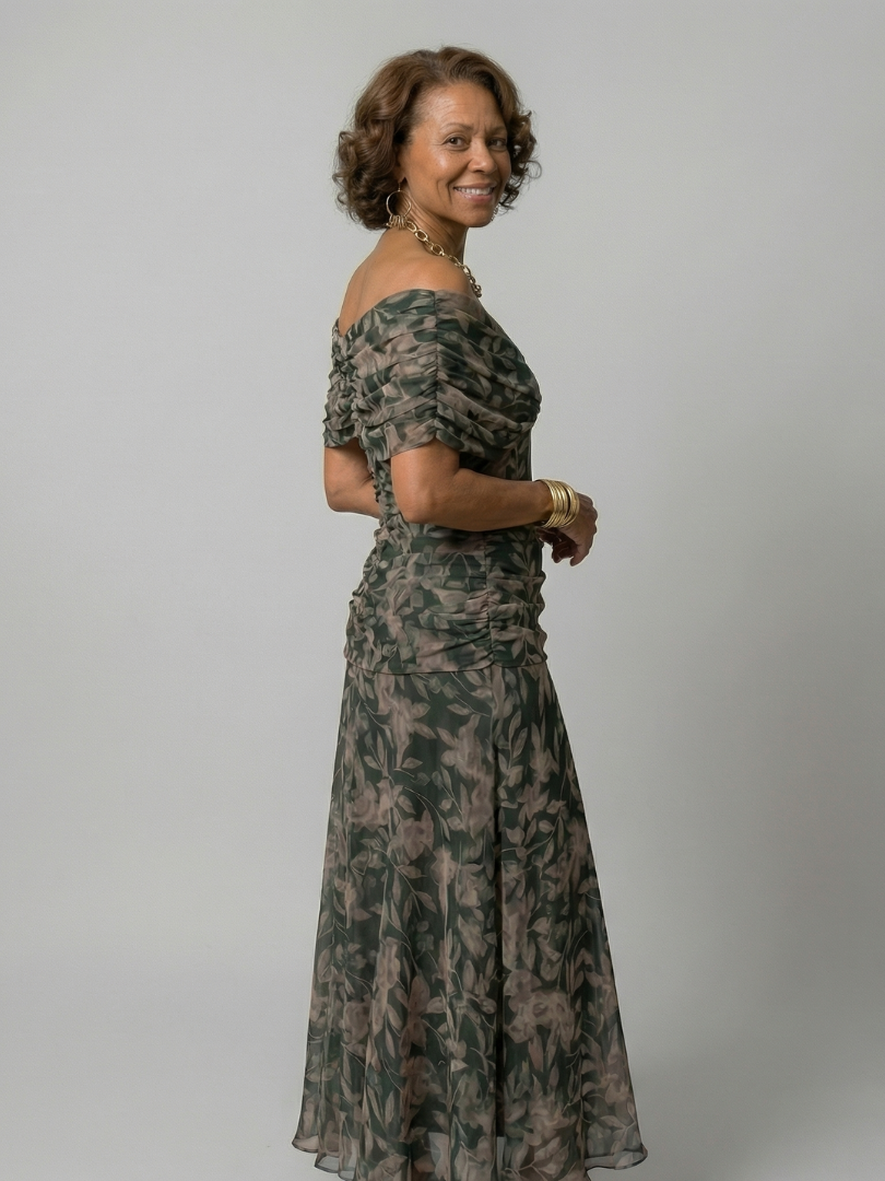 Calen | Off Shoulder Flow Midi Dress