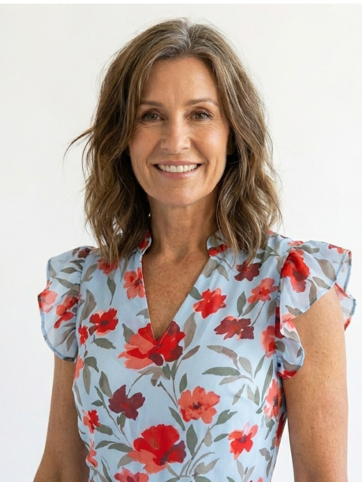 Lila | Floral V-Neck Tiered Midi Dress