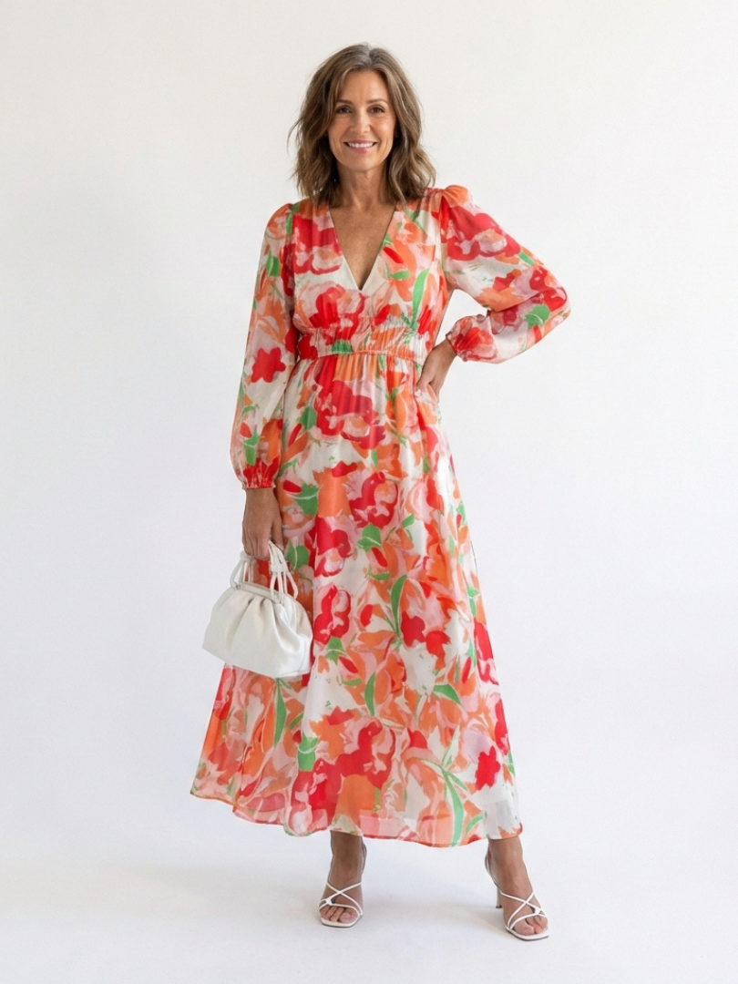 Althea | Long Sleeve Floral Maxi Dress